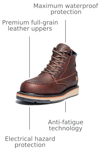 Image of Timberland PRO mens Gridworks Wedge 6 Inch Moc Soft Toe Waterproof Industrial Work Boot