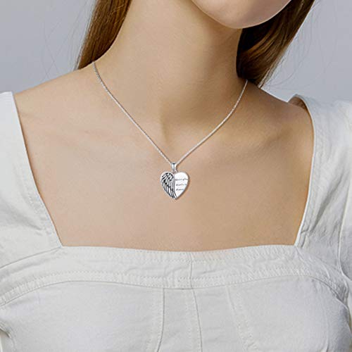 CHENGHONG Heart Pendant Locket Necklace 925 Sterling Silver Personalized Locket Necklace That Holds Pictures Photo Memorial Memory Jewelry Gifts for Women4