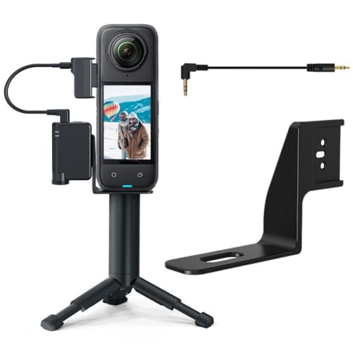 FOR Insta360 X5 充電オーディオアダプター オーディオアダプター アルミニウム合金 コールドシューブラケット 拡張充電アクセサリー 軽量 コンパクト 持ち運びに便利 FOR Insta360 X5用取り付け延長ブラケット