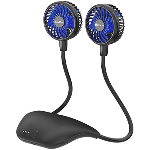 HandFan 10000mAh Neck Fan, 360° Rotation Hands Free Portable Fans for your Neck, 48h Lasting Rechargeable Battery Operated Wearable Necklace Personal Cool Fans for Travel/Disney/Sports/Cycling/Hiking Cover
