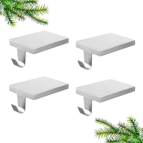 4 Pcs Christmas Stocking Holders, Mantel Stocking Hangers Metal H...