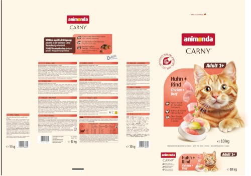 animonda Carny Adult Katzen Trockenfutter mit Huhn und Rind (1 x 10kg)