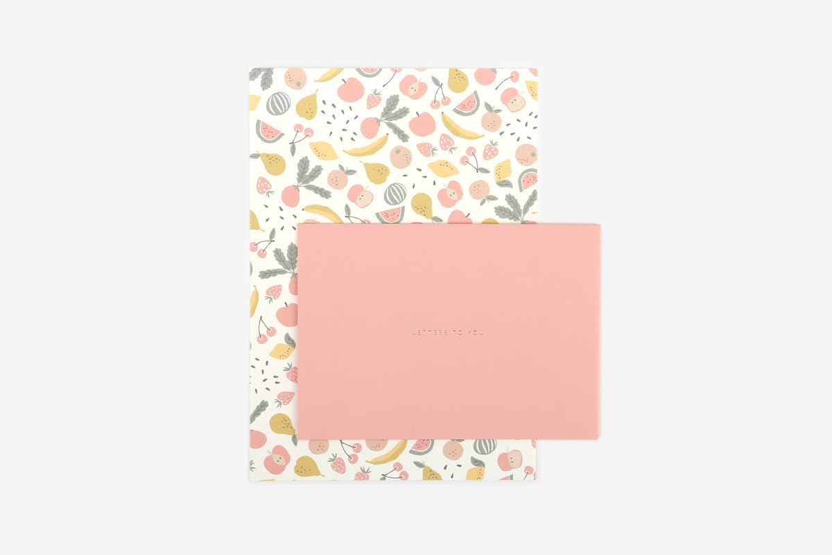 Dailylike Fresh Fruit Letter Paper Sheets 13 x 19 cm. Includes 14 x 10 cm envelopes.