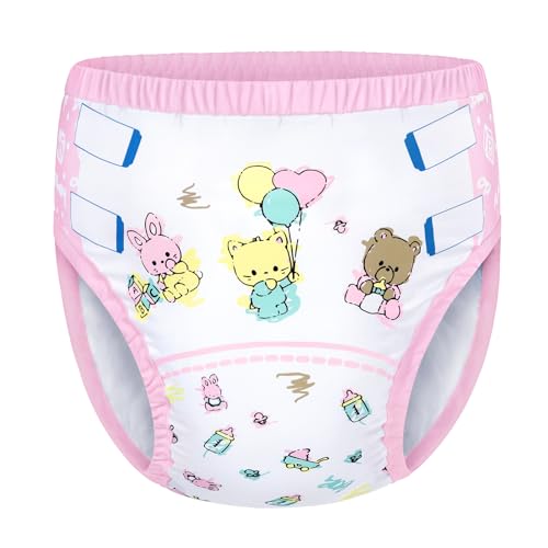 Image of LittleForBig Soft Silky Underwear Comfortable Washable Reusable Waterproof Adult Training Pants - Baby Cuties S