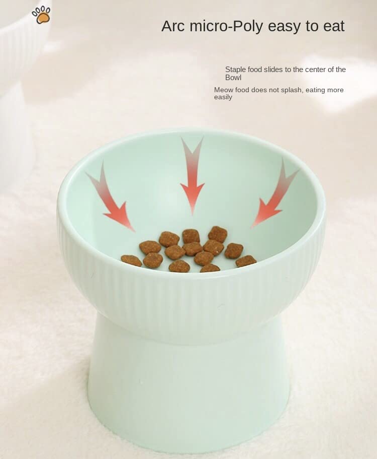 Image of PETANGEL 2 Pcs Ceramic Cat Food Or Water Bowl, Elevated Cat Feeder Dishes with Stand, Raised Pet Food Bowl for Cats and Small Dogs, Stress Free Backflow Prevention & Reduce Neck Burden