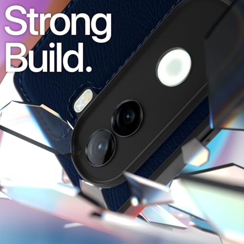 Image of Pikkme Back Cover| Flexible Pu Leather | Full Camera Protection | Raised Edges | Super Soft-Touch | Bumper Case for Vivo V40e / iQOO Z9s 5G (Blue)