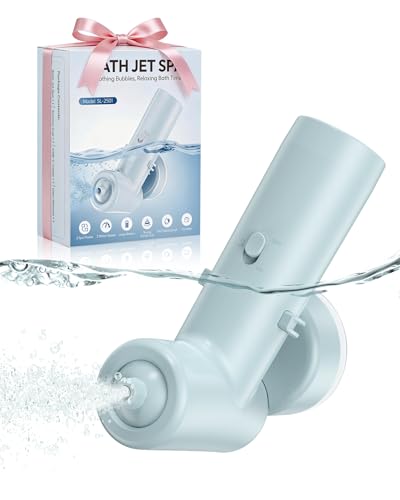 Bath Jets for Tub with 2 Powerful Speeds, 60 Mins Runtime, Rechargeable Bubble Machine Home Bathtub Accessories for Spa, Stress Relief, Muscle Relaxing, Gifts for Women Bath Lover