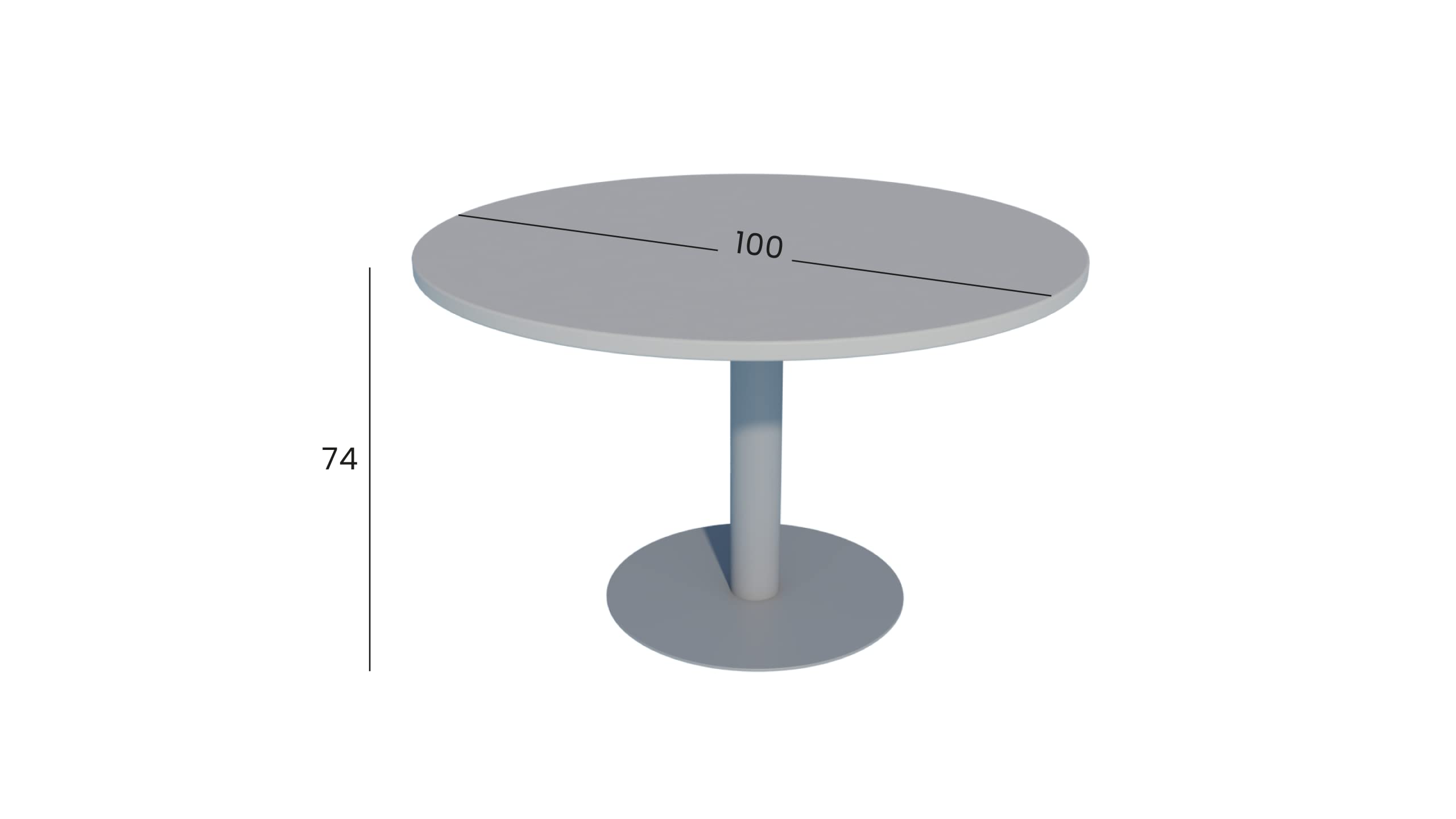Mesa de Reuniones, Redonda, Haya. 100Ø. con Base Cilíndrica.