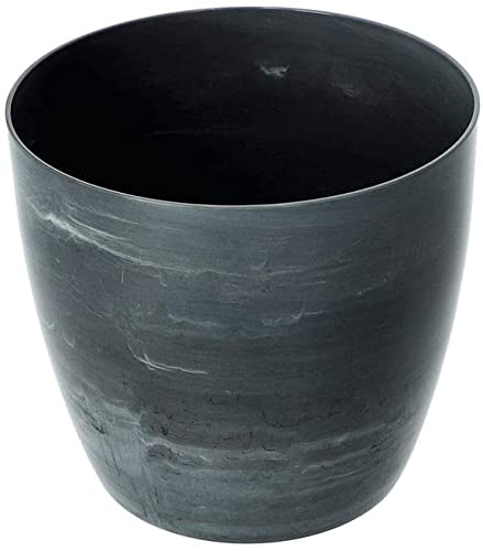 B2C Flower Pots 6 Colours 4 sizes Marble Plastic Plant Pots Planter Deco (18cm, Grey Marble)