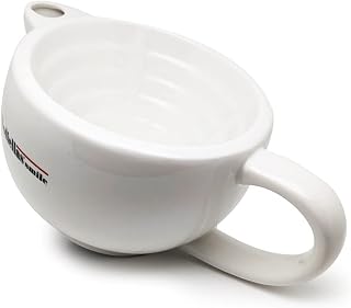 Goodfellas' Smile White Ceramic Scuttle Shave Mug | Double-Wall Ceramic Design Helps Maintain Warm Lather