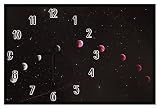 Champs Supply Phases and Colors of The Moon in The Starry Sky Wood Wall Clock Art 12 x 18 inch Home