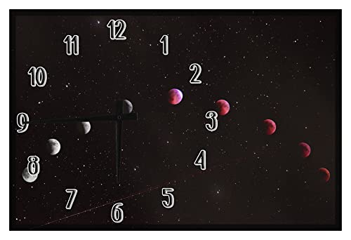 Champs Supply Phases And Colors Of The Moon In The Starry Sky Wood Wall Clock Art 12 X 18 Inch Home Decor #TOP2