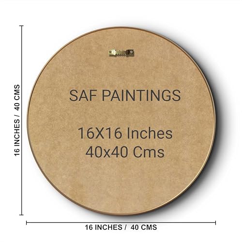 Image of SAF Livin'Luxe Premium Set Of 3 Round Botanical Ice Cream Cone Wall Art | Golden Frame MDF Wall Decor For Living Room, Kitchen, Cafe | Modern Floral & Fruit Theme Decorative Panels Painting 16 In