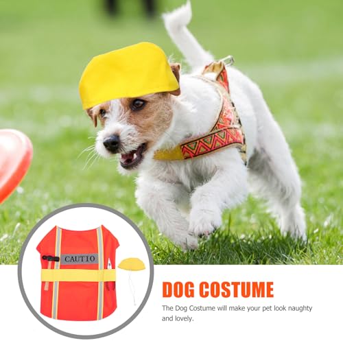 Disfraz para perro de ingeniero naranja tamaño L miniatura 6