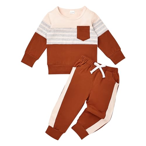 Image of FOCUTEBB Toddler Boy Clothes Baby Boys Fall Winter Outfits Long Sleeve Sweatshirt Top Jogger Pants Set Boys Outfit Set 12M-4T