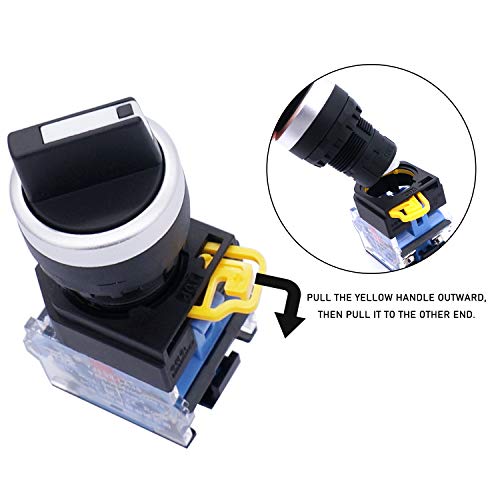 Twtade / 2Pcs 22Mm Dpst 1 No 1 Nc 2 - Positions Latching Rotary Select Selector Switch 440V 10A La38-11X/21 #TOP4