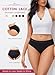 READY TO LOVE Cotton Underwear for Women 6 Pack Full Coverage Briefs Sexy Panties Lace Waistband Ladies Bikini Hipster