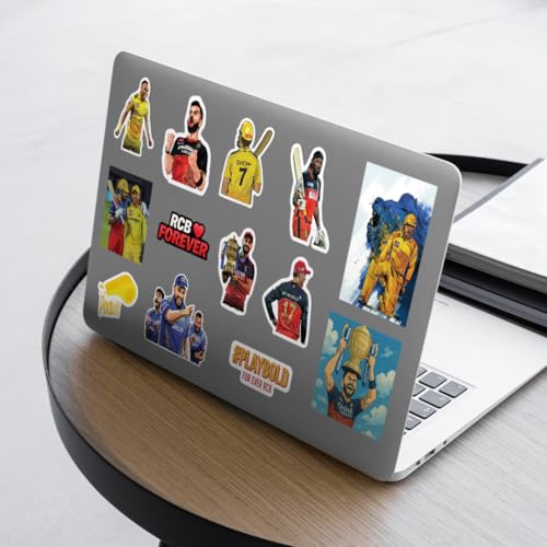 Image of Cricket IPL Stickers Pack - Waterproof Vinyl Stickers for Laptop, Bottle, Mobile, Helmet | Decorative Stickers for Kids, Teens & Adults