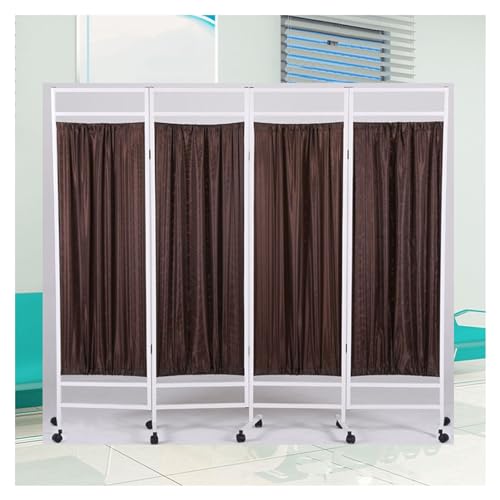 Paravent médical pliable marron pour isoler un cabinet médical