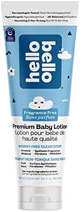 Hello Bello Baby Lotion – Fragrance Free | Dermatologist-Tested & Hypoallergenic for Sensitive Skin – Thoughtful Ingredients – Nourishing & Non-Greasy | 250 Milliliters