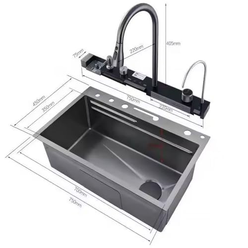 Cuba Cascata Pia Gourmet Inox Torneira Copos Cozinha