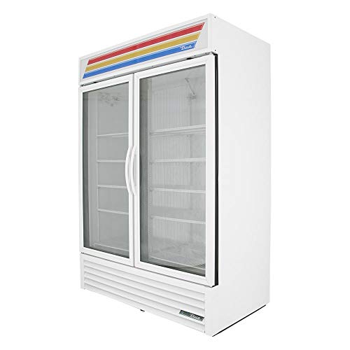 True GDM-49F-HC~TSL01 Glass Door Merchandiser Freezer, 2 Section, White