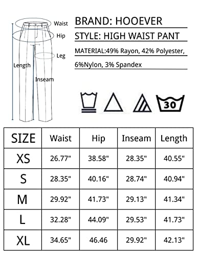 Hooever Womens Casual High Waisted Wide Leg Pants Button Up Straight Leg Trousers (White, S) #TOP5