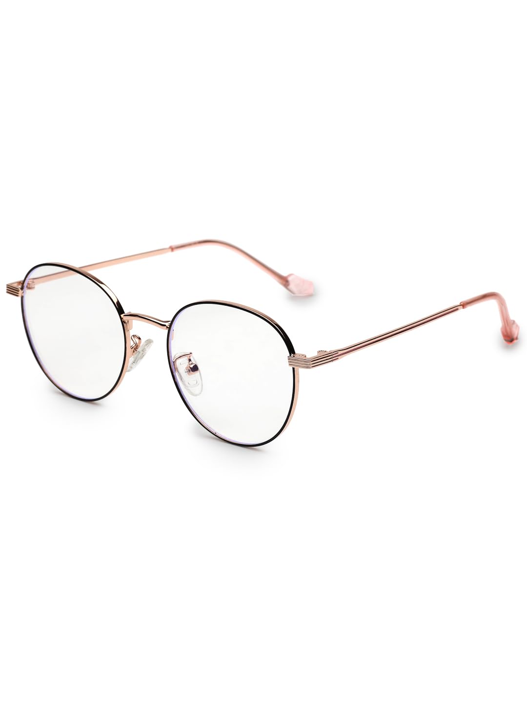 HASHTAG EYEWEAR Galveris Full Rim Computer Glasses (Black & Rose Gold) | UV Blocking | Trendy Eyeglasses for Men & Women | Metal Frame-image-15