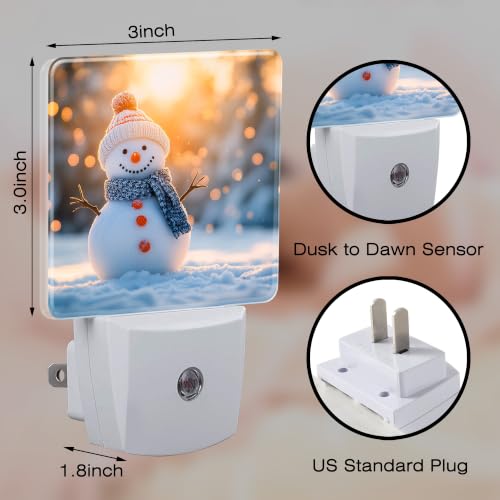 Image of Night Light, Dusk to Dawn Night Light Plug in, Christmas Snowman | Christmas Night Light for Kids,0.5w Energy Saving,Sleep Friendly,Nightlight for Hallway Stairway Kitchen Bedroom
