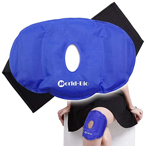 Poche de Glace pour Genou, Poche Genou Froid Réutilisable,Vessie de Glace Sac de Glace en Gel, Compresse Froide Chaude pour Douleurs Articulaires, Blessures...