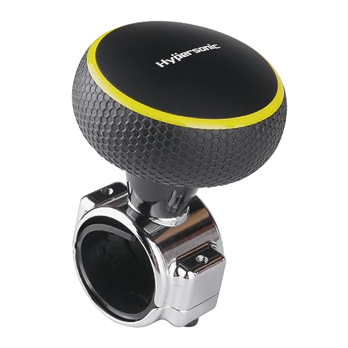 Hypersonic - Pomo grande para volante, suave y duradero, con cojinete para coches, camiones, tractores, barcos, cortadoras y carretillas elevadoras (amarillo)