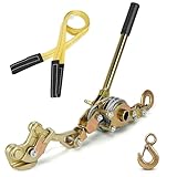 Fologtoo Zipline Tensioning Kit, Cable Winch Puller with Cable Grip Steel Wire Puller & 2 Hooks, Portable Steel Cable Puller for 3/16