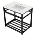 Kingston Brass VWP3122W4A0 Quadras Console Sink, White/Matte Black