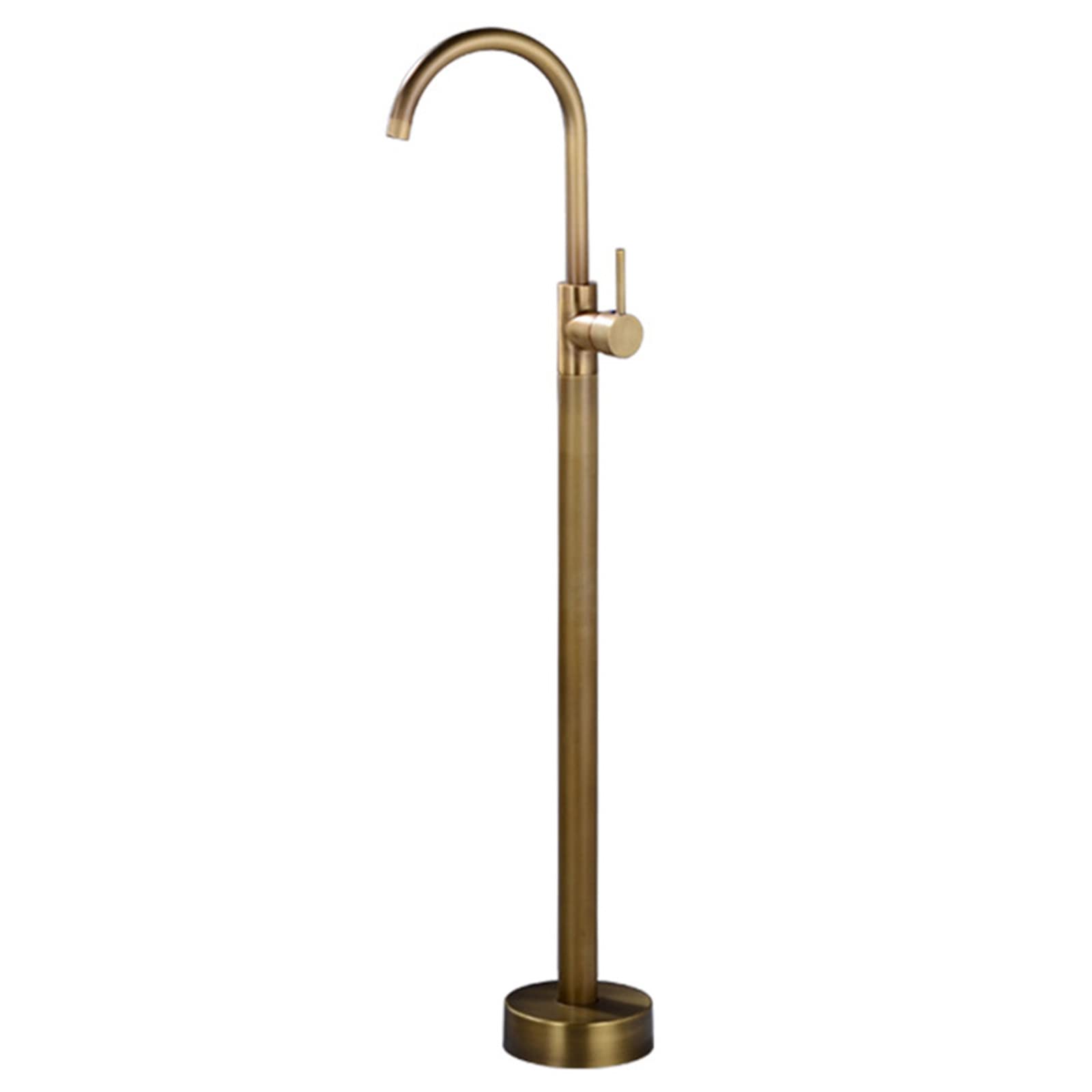 Mitigeur de douche et baignoire autoportant or antique avec bec orientable 360 degrés