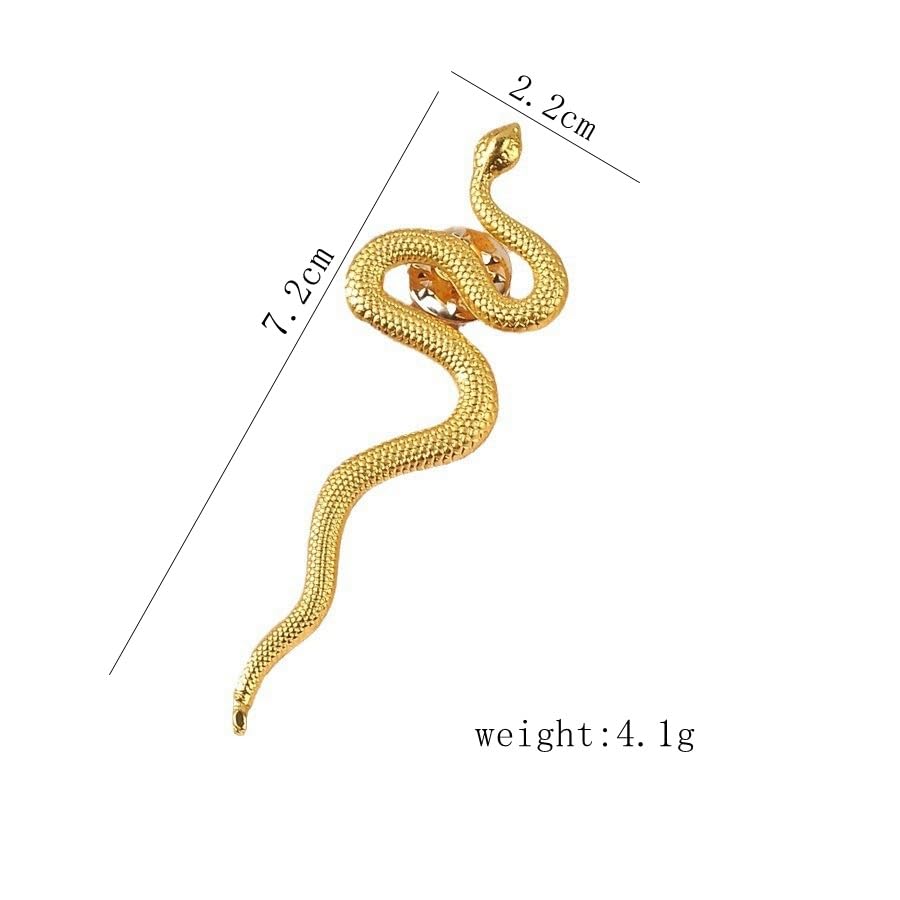Image of Dainty Long Snake Brooch Pin Gothic Simple Sanke Pin Stainless Steel Smooth Snake Collar Pin Coat Suit Accessory Metal Animal Lapel Pin Banquet Badge Pins Backpack Bag Brooches Pin for Women Men