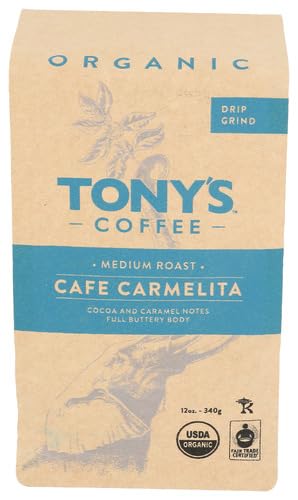 Tonys Coffee Ground Carmelita 12 oz (Pack of 6)