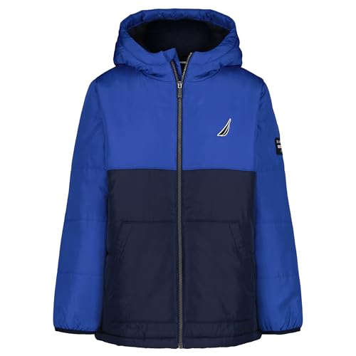 Image of Nautica Boys' Heavyweight Hooded Bubble Jacket With Polar Fleece Lining