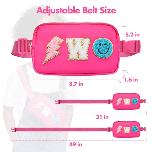 Image of PainZieteg Fanny Pack for Girls Chenille Letter Belt Bag Crossbody for Kids
