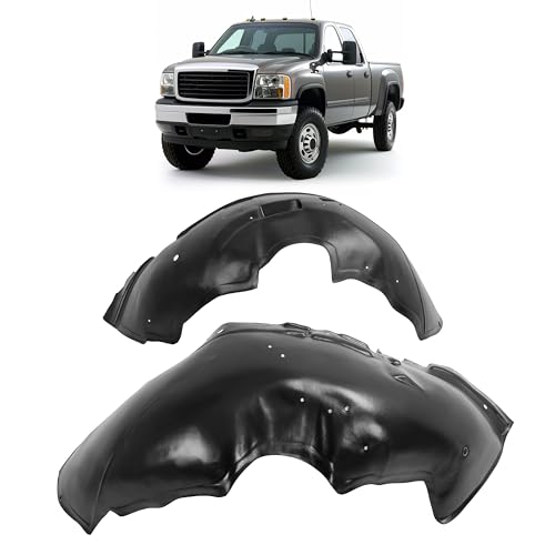 Image of Front Inner Fender Liner Compatible with 2001-2007 Chevy Chevrolet Silverado /GMC Sierra 2500 HD 3500 Replace for GM1249165 GM1248165 Wheel Liner Splash Guard W /O Insulation Foam Left + Right