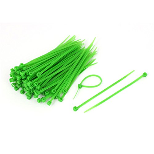 Aexit Green Nylon Clamps Self Locking Cable Wrap Zip Ties Straps 3mm Width Strap Clamps 100 Pcs