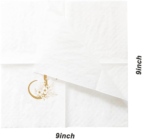 Miniatura 4 de SharkBliss Servilletas de cóctel con monograma, paquete de 50 servilletas de papel desechables con monograma personalizado de letra S dorada para