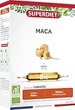 ORIGINE GEOGRAPHIQUE ✦ Les ampoules de Maca bio Superdiet sont à base de Maca cultivée au Pérou selon les normes de l’agriculture biologique. Chaque ampoule de 10ml vous apporte 350 mg de Maca.