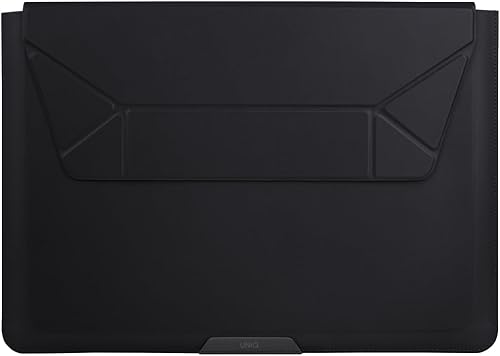 UNIQ Oslo Laptop Sleeve with Foldable Stand (Up to 14”) (Black)