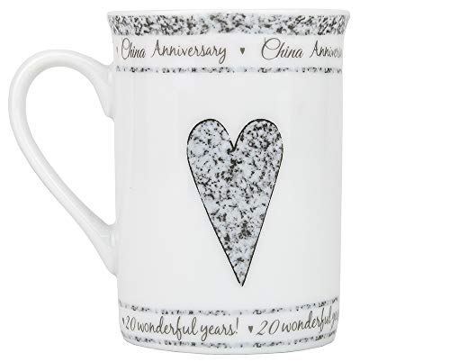 Beautifully Designed 20Th China Wedding Anniversary Set Of Ceramic Mugs With Hearts | Dishwasher And Microwave Safe With Decorative Keepsake Box #TOP1