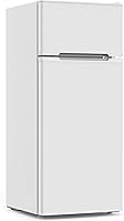 Vista 10 de COWSAR Refrigerador de dormitorio de 2.5 pies cúbicos con congelador, refrigerador compacto de doble puerta reversible con 2 estantes extraíbles