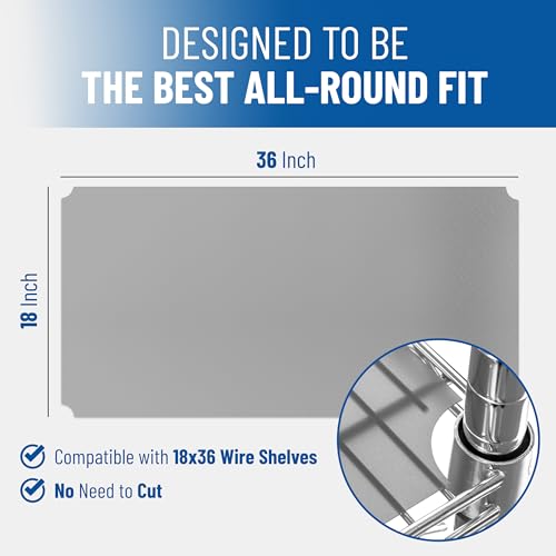 Shelf Liners for Wire Shelf Liner Set of 4 - Frosted Clear (18-Inch-by-36-Inch)