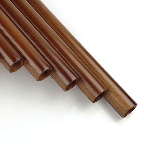 18 Pipes Pan Flute F Key Chinese Traditional Musical Instrument Brown Panpipe (18 left hand) - Thumbnail 5