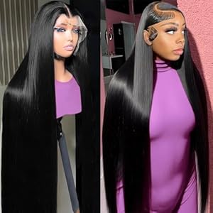 Straight Lace Front Wigs Human Hair Pre Plucked 13×6 Transparent HD Lace Front Wigs Human Hair 180 Density Brazilian Virgin Frontal Wigs Human Hair with Baby Hair Natural Color 30Inch