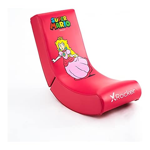 X-Rocker Officially Licensed Nintendo Super Mario Bros Video Rocker Gaming Chair for Juniors, Folding Rocking Seat- JOY Collection (Pink, Princess Peach) Cover