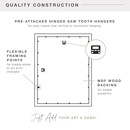 Image of MCS Foundation 8x24 Poster Frame Traditional Black, Vertical & Horizontal Wall Hanging Large Picture Frame for Photos, Posters & Art Prints (2-Pack)